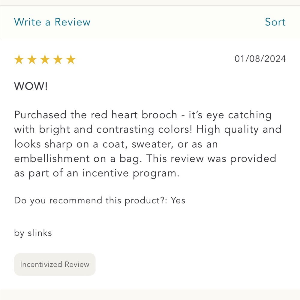 Olivia Dar Heart Brooch - Picture 3 of 9